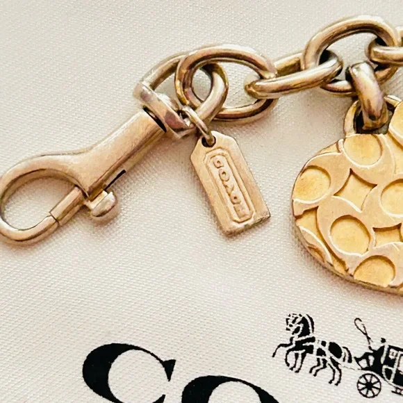Coach 925 Y2K Heart Sterling Silver Charm Bracelet - Picture 9 of 11